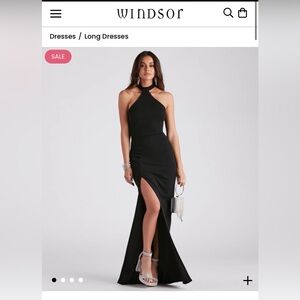 Windsor Elegant Black Maxi Dress